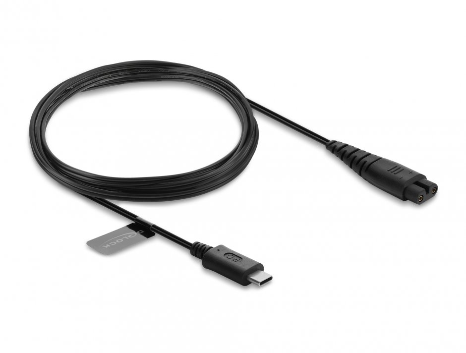 Imagine Cablu de alimentare USB type C 5V pentru aparate de ras electrice Hatteker 1.2m, Delock 91798
