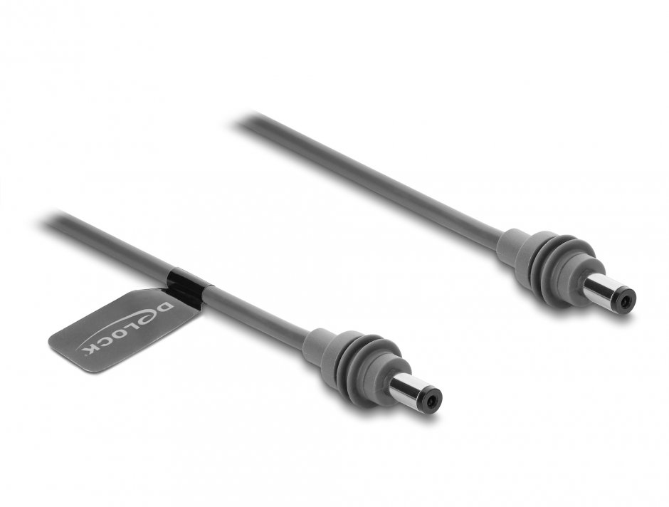 Imagine Cablu DC 5.5 x 2.1 mm 100W T-T compatibil cu Starlink Mini 3m Gri, Delock 91824