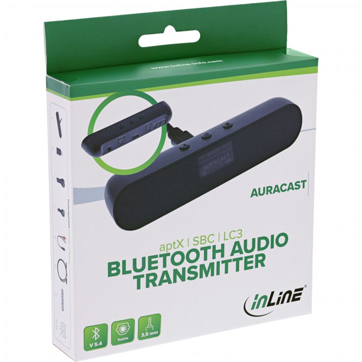 Imagine Transmitator audio Bluetooth 5.4 cu jack 3.5mm/Toslink, InLine IL99152I