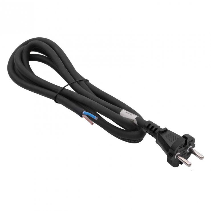Imagine Cablu alimentare Schuko la fire deschise CU 2x1.5mm 5m, Akyga AK-OT-06S