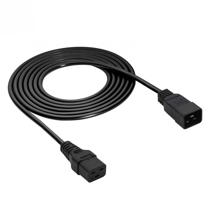 Imagine Cablu alimentare C19 la C20 CU 3x1.5mm 1.8m Negru, Akyga AK-UP-03S