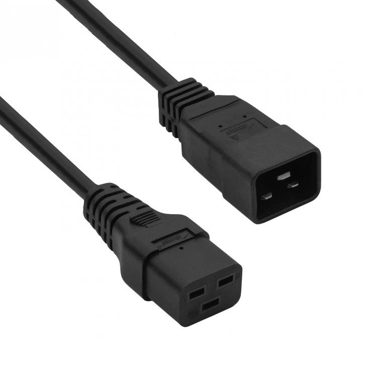 Imagine Cablu alimentare C19 la C20 CU 3x1.5mm 1.8m Negru, Akyga AK-UP-03S