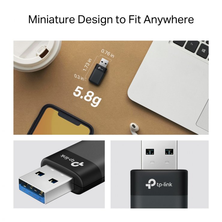 Imagine Adaptor USB wireless AX1800 Mini Wi-Fi6, TP-LINK Archer TX23U