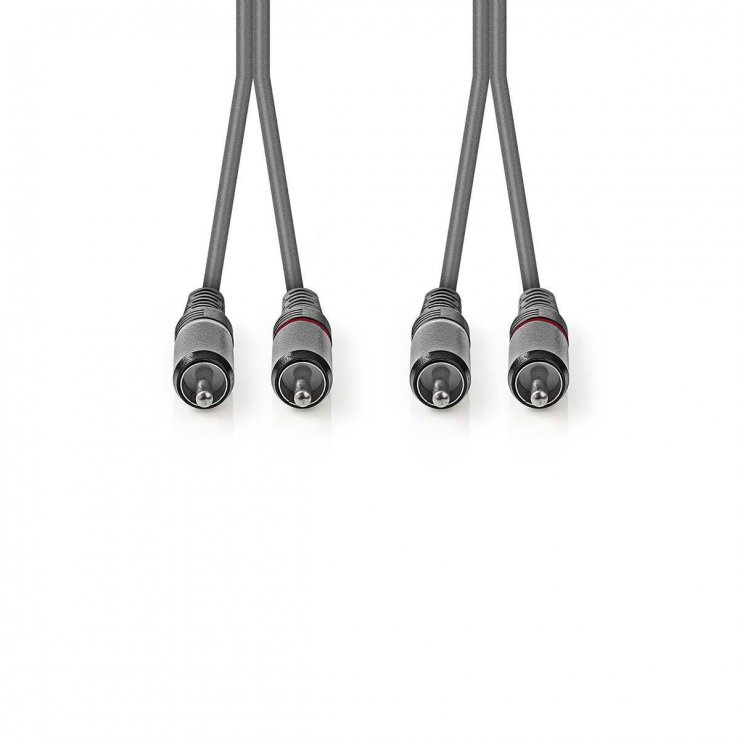 Imagine Cablu audio 2 x RCA la 2 x RCA T-T 3m, Nedis COTH24200GY30