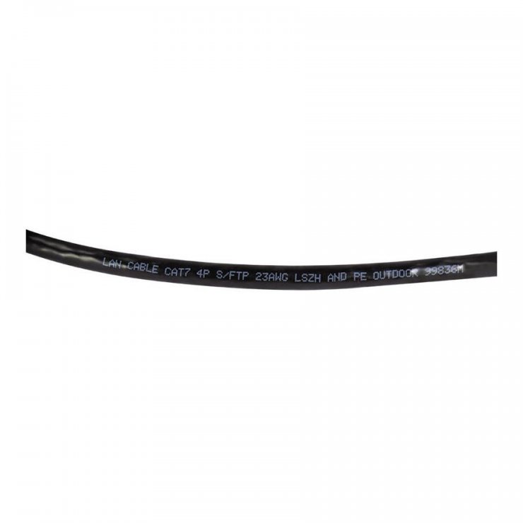Imagine Rola 50m cablu de retea RJ45 exterior/Rezistent la intemperii Cat.7 LSOH Negru, Logilink CPV0081