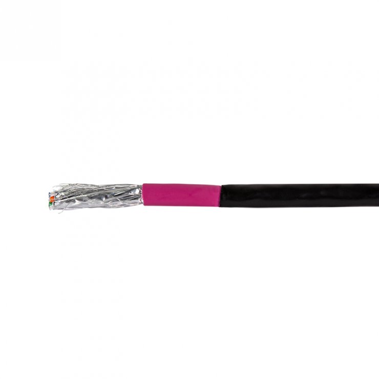 Imagine Rola 100m cablu de retea RJ45 exterior/Rezistent la intemperii Cat.7 LSOH Negru, Logilink CPV0082