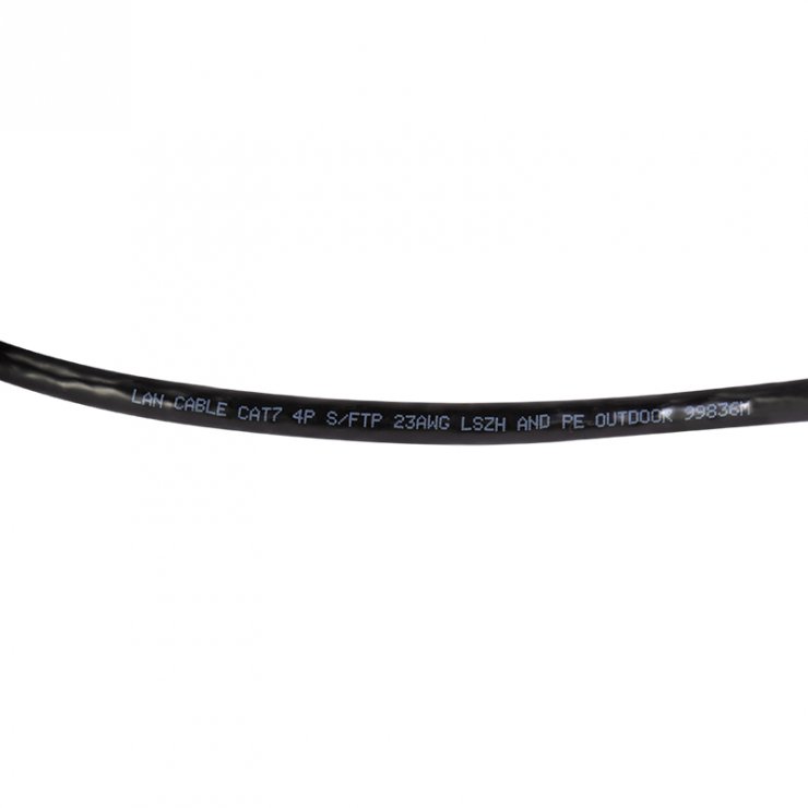 Imagine Rola 100m cablu de retea RJ45 exterior/Rezistent la intemperii Cat.7 LSOH Negru, Logilink CPV0082