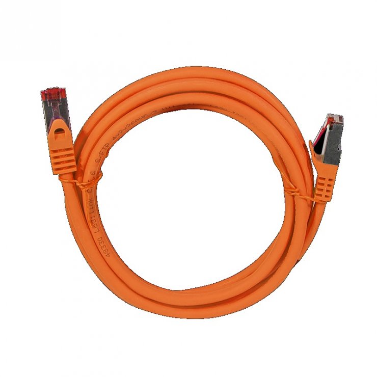Imagine Cablu de retea RJ45 SFTP cat6 LSOH 0.5m Orange, Logilink CQ2028S