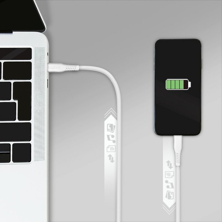 Imagine Cablu USB-A 2.0 la USB type C T-T 0.3m Alb, Logilink CU0250