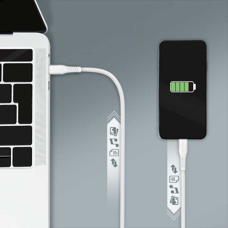 Imagine Cablu USB type C 2.0 T-T 60W 0.3m Alb, Logilink CU0260