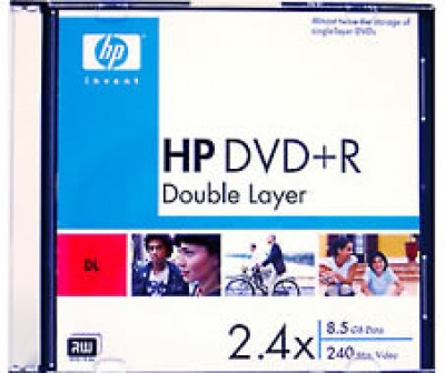 Imagine HP DVD+R DL 2.4X, 8.5GB, carcasa slim