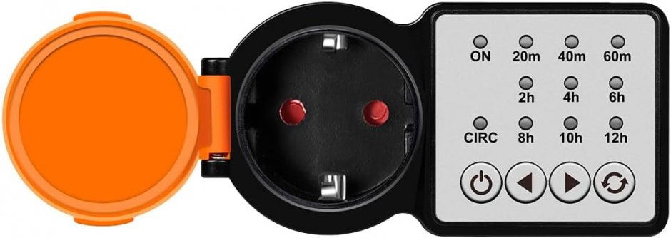 Imagine Priza de exterior IP44 Schuko cu timer, Logilink ET0015