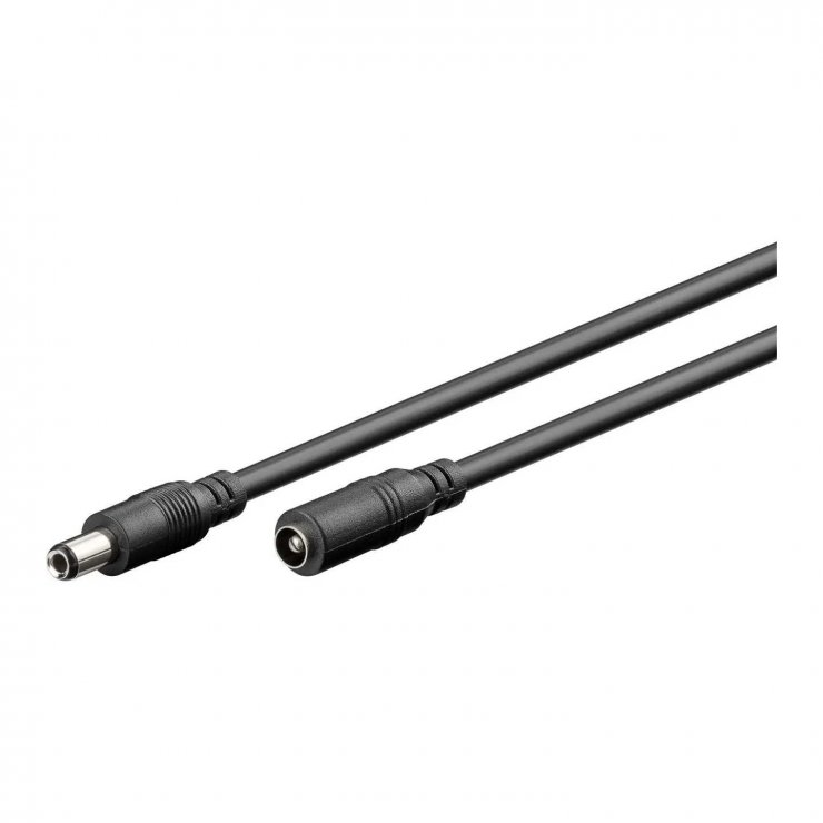 Imagine Cablu prelungitor alimentare DC 5.5x2.5mm T-M 5m Negru, Goobay G76673