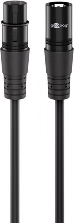 Imagine Cablu prelungitor audio XLR 3 pini T-M 10m Negru, Goobay G80042