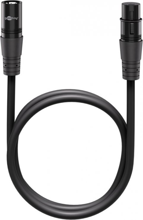 Imagine Cablu prelungitor audio XLR 3 pini T-M 5m Negru, Goobay G80039