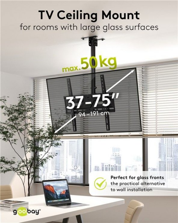 Imagine Suport TV 37" - 75" cu montare tavan, Goobay G80174