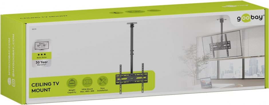 Imagine Suport TV 37" - 75" cu montare tavan, Goobay G80174