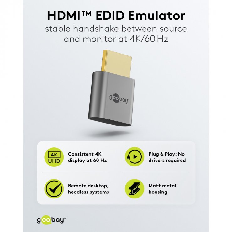 Imagine Emulator HDMI EDID 4K60Hz, Goobay G80794