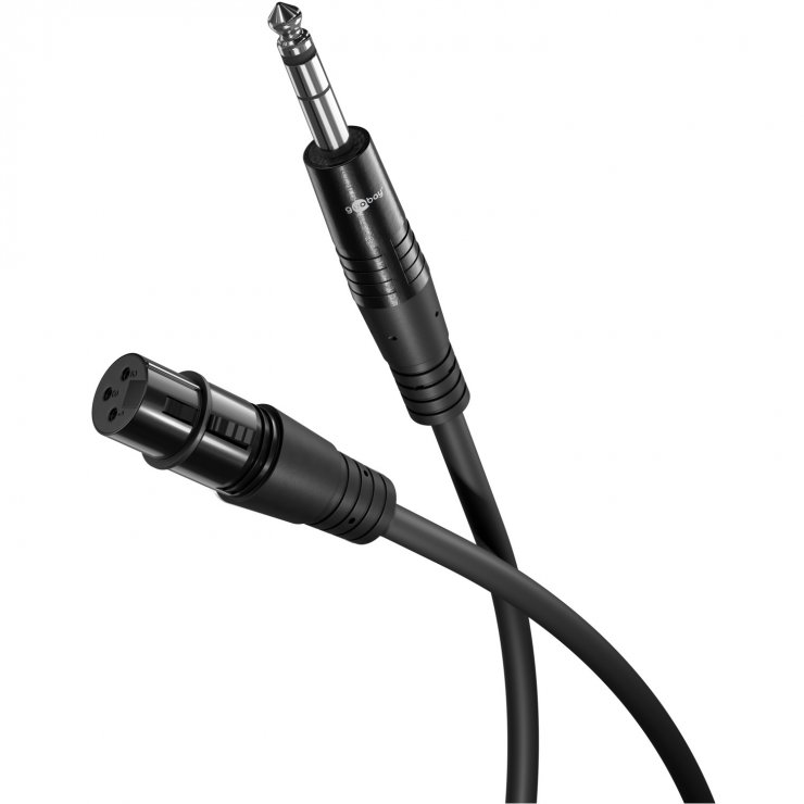 Imagine Cablu audio XLR 3 pini la jack mono 6.35mm M-T 5m, Goobay G80800