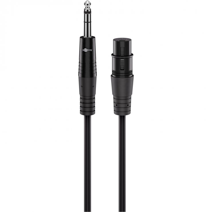 Imagine Cablu audio XLR 3 pini la jack mono 6.35mm M-T 1m, Goobay G80797