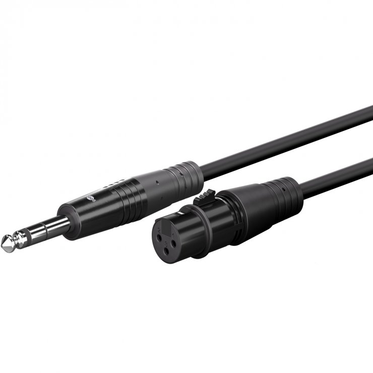 Imagine Cablu audio XLR 3 pini la jack mono 6.35mm M-T 10m, Goobay G80801