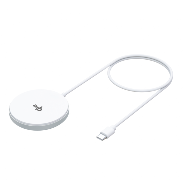 Imagine Incarcator magnetic wireless la USB type C Qi2 15W Alb, MAWC-300