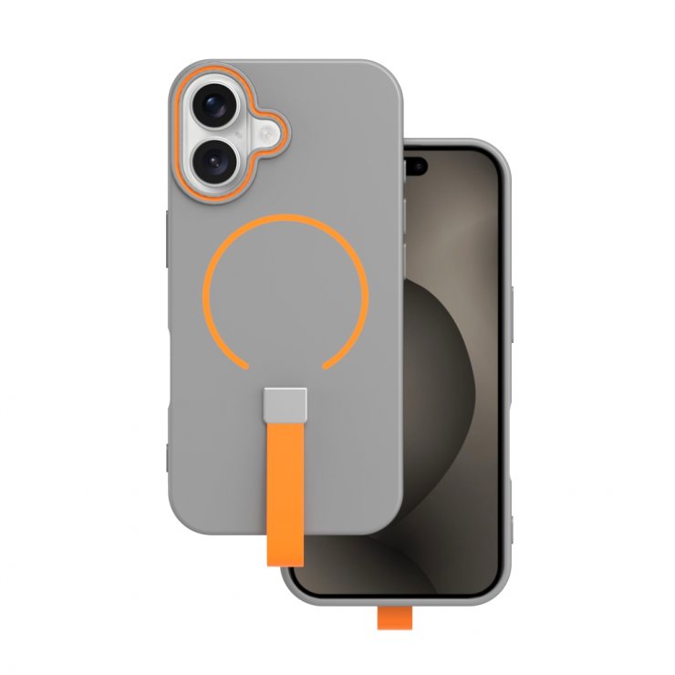 Imagine Husa pentru iPhone 15 compatibil MagSafe TPU Gri, TFO Loop Thin Mag