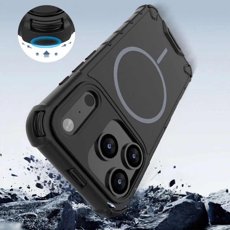 Imagine Husa pentru iPhone 15 Pro Defender 2in1 compatibil MagSafe PC/TPU Negru, TFO