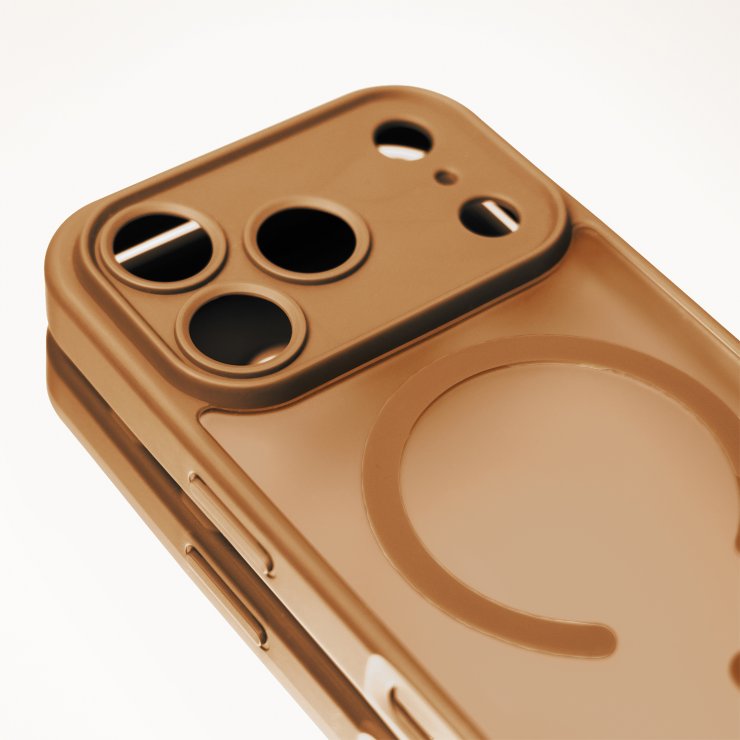 Imagine Husa pentru iPhone 17 Pro/iPhone 18 Pro compatibil MagSafe PC/TPU Brown, TFO Mag Matt