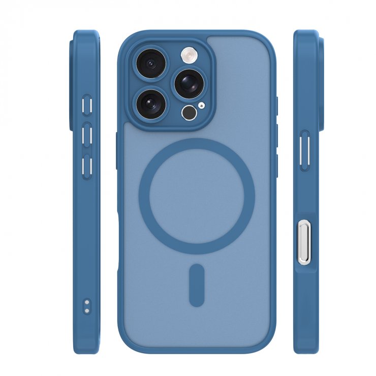 Imagine Husa pentru iPhone 16 Pro compatibil MagSafe PC/TPU Dark Blue, TFO Mag Matt
