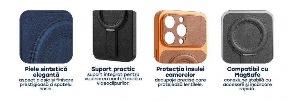 Imagine Husa pentru iPhone 15 compatibil MagSafe PC/TPU Negru, TFO Luxgrip Mag