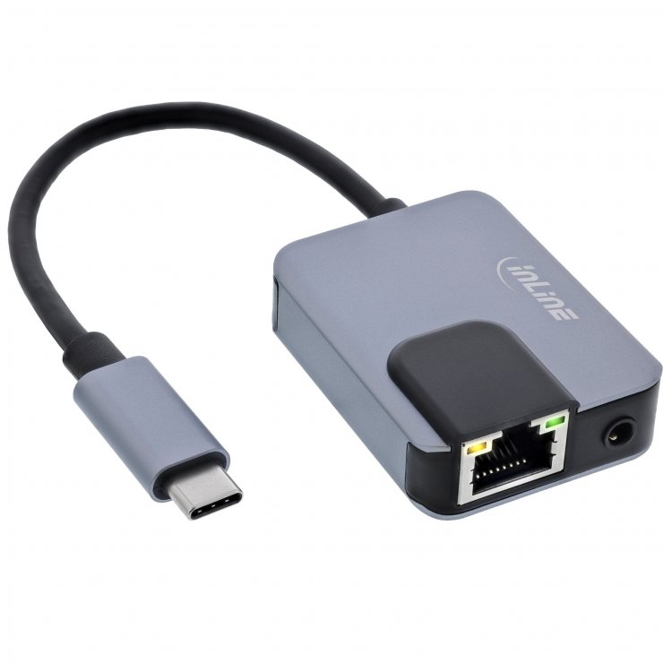 Imagine Adaptor USB type C la Gigabit LAN RJ45 + jack stereo 3.5mm + PD 100W, InLine IL33382I