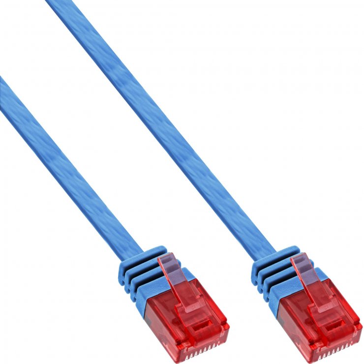 Imagine Cablu de retea RJ45 flat Cat.6 UTP 15m Albastru, InLine IL71615B