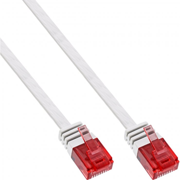 Imagine Cablu de retea RJ45 flat Cat.6 UTP 15m Alb, InLine IL71615W