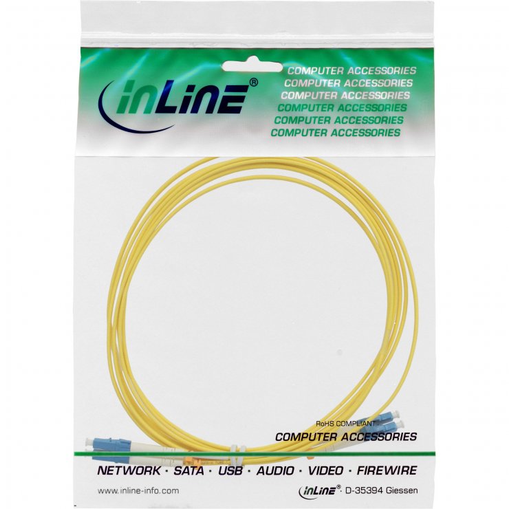 Imagine Cablu fibra optica Duplex Single mode LC - LC OS2 3m, InLine IL88656J