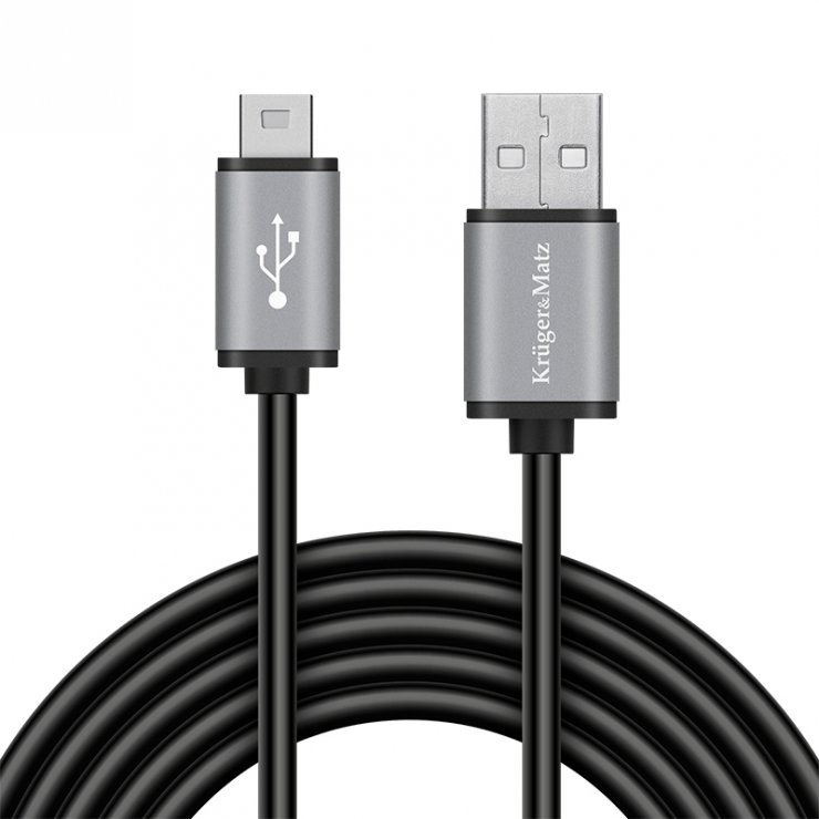 Imagine Cablu mini USB-B 2.0 la USB-A 1m Negru, KM1241