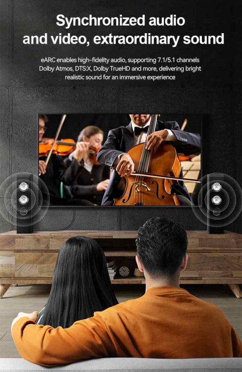 Imagine Cablu Ultra High Speed HDMI AOC 8K60Hz/4K240Hz brodat 10m Negru, kphdm21c10