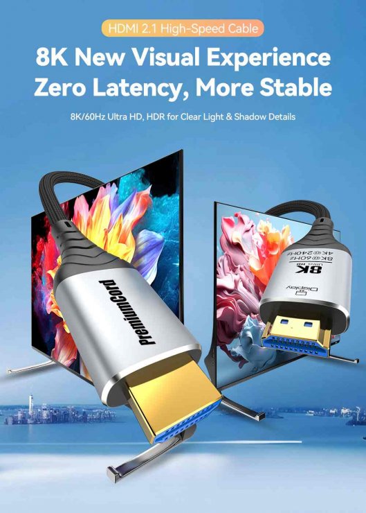 Imagine Cablu Ultra High Speed HDMI AOC 8K60Hz/4K240Hz brodat 20m Negru, kphdm21c20