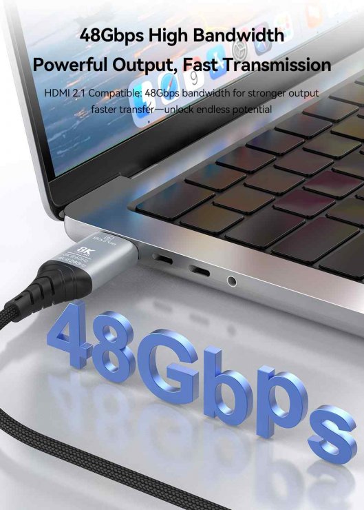 Imagine Cablu Ultra High Speed HDMI AOC 8K60Hz/4K240Hz brodat 30m Negru, kphdm21c30