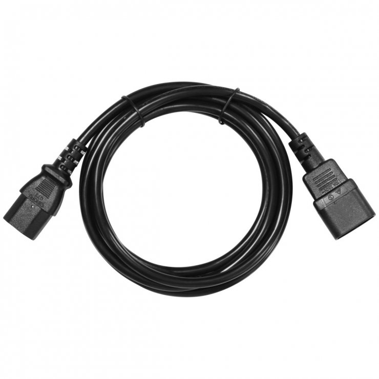Imagine Cablu prelungitor alimentare IEC C13 la C14 7m Negru, kps7