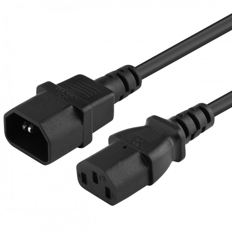 Imagine Cablu prelungitor alimentare IEC C13 la C14 10m Negru, kps10