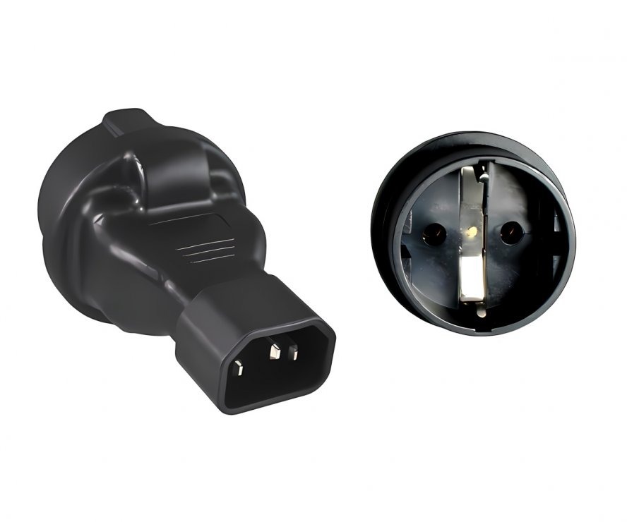 Imagine Adaptor IEC C14 la Schuko mama 230V, max. 10A, kpsr-05