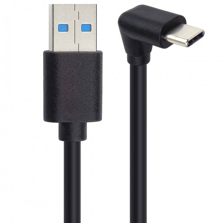 Imagine Cablu USB-A 3.2 la USB type C drept/unghi 1m, ku31cze1bk