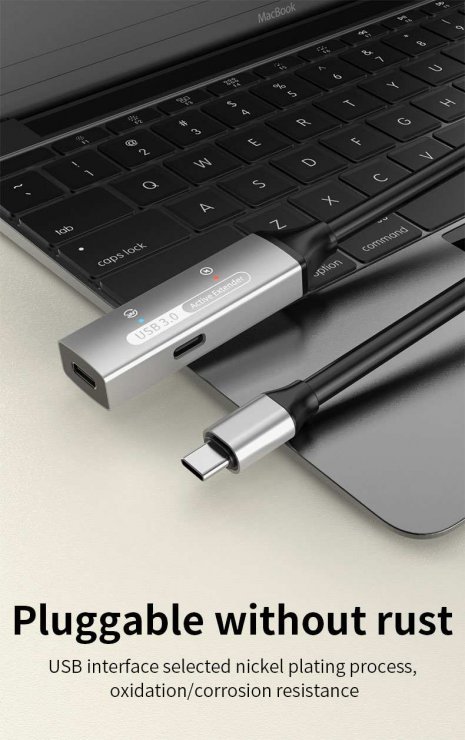 Imagine Cablu prelungitor USB 3.2 type C activ cu alimentare T-M 20m, ku31rep20al