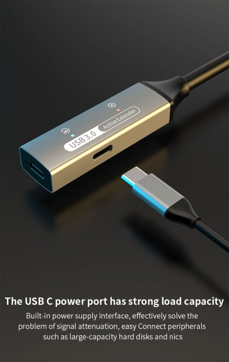 Imagine Cablu prelungitor USB 3.2 type C activ cu alimentare T-M 30m, ku31rep30al
