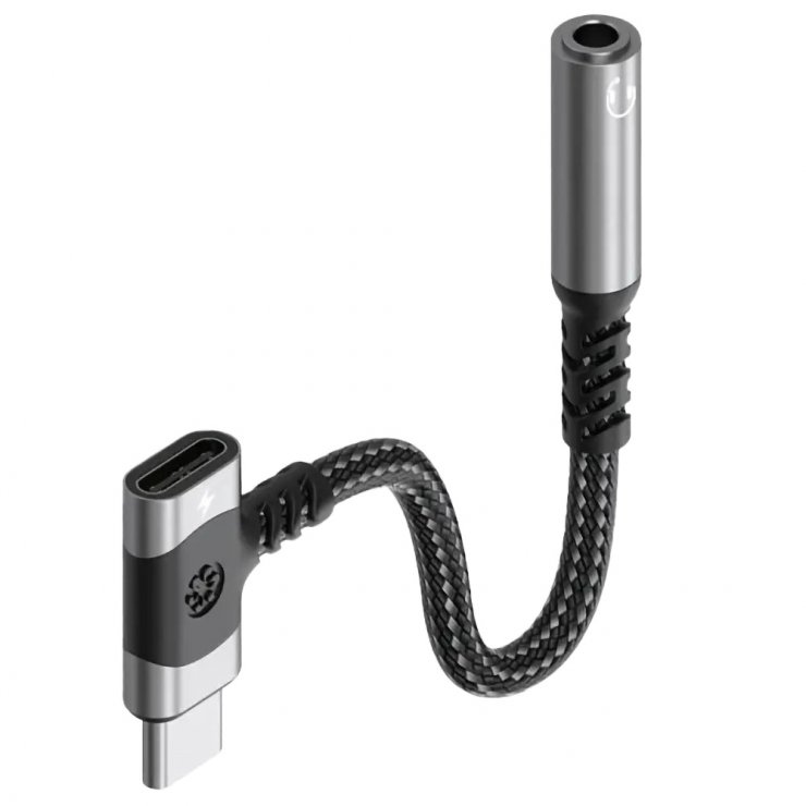 Imagine Adaptor audio USB type C la jack 3.5mm DAC T-M + alimentare USB-C brodat 12cm, ku31zvuk05