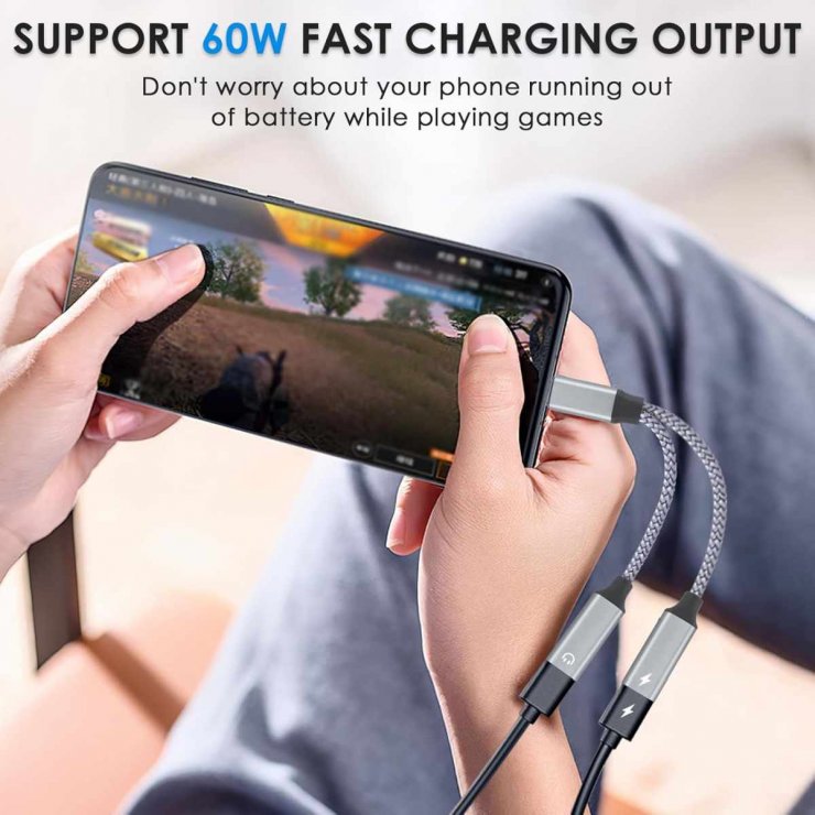 Imagine Splitter USB type C la 2 x USB type C incarcare + audio T-M DAC, ku31zvuk06