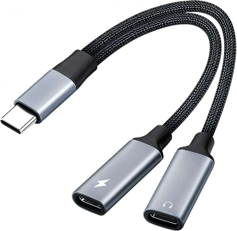 Imagine Splitter USB type C la 2 x USB type C incarcare + audio T-M DAC, ku31zvuk06