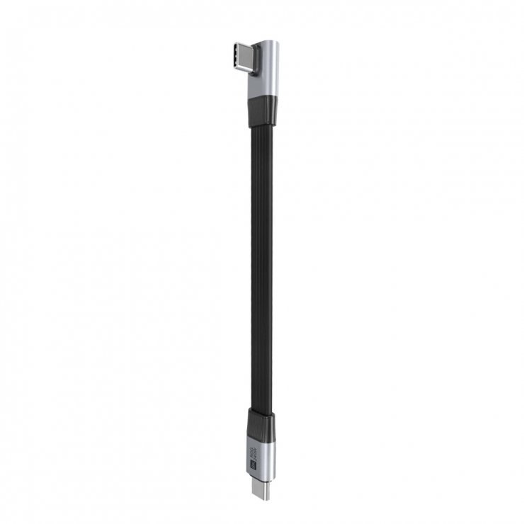 Imagine Cablu USB4 type C flat 8K60Hz 240W drept/unghi T-T 0.13m Negru, ku4fa4