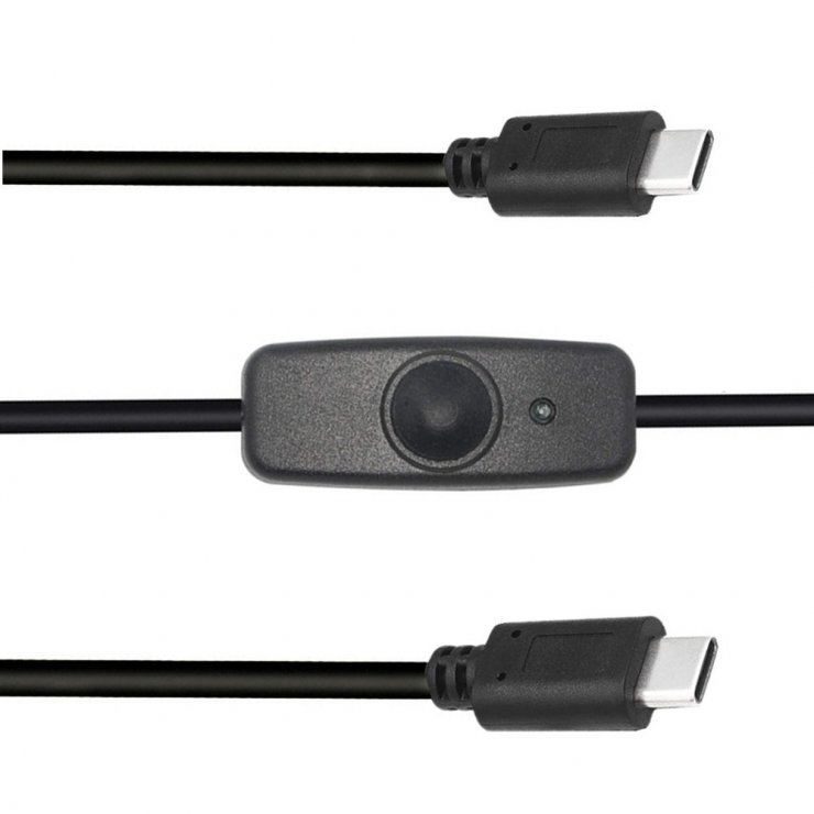 Imagine Cablu de incarcare USB type C cu switch ON/OFF T-T 1m Negru, kupaasw3